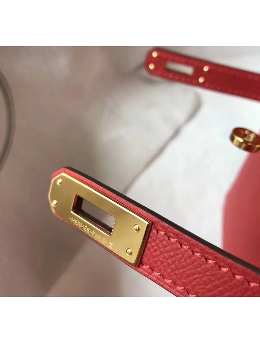 Hermes Kelly Mini II Bag In Rouge Vif Epsom Leather GHW