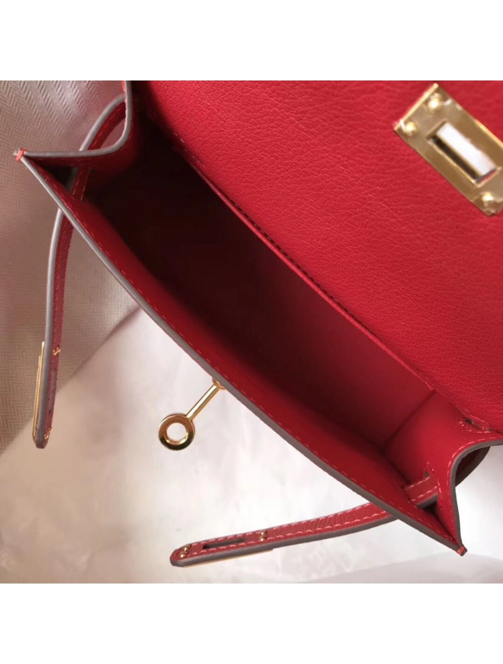 Hermes Kelly Mini II Bag In Rouge Vif Epsom Leather GHW