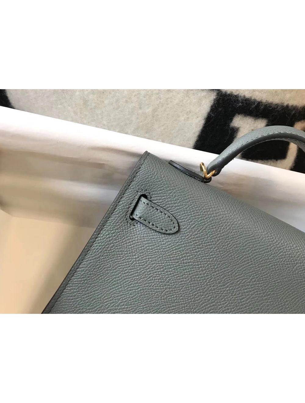 Hermes Kelly Mini II Bag In Vert Amande Epsom Leather GHW