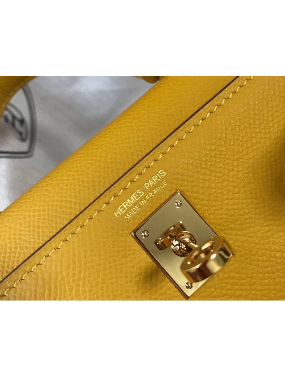Hermes Kelly Mini II Bag In Yellow Epsom Leather GHW