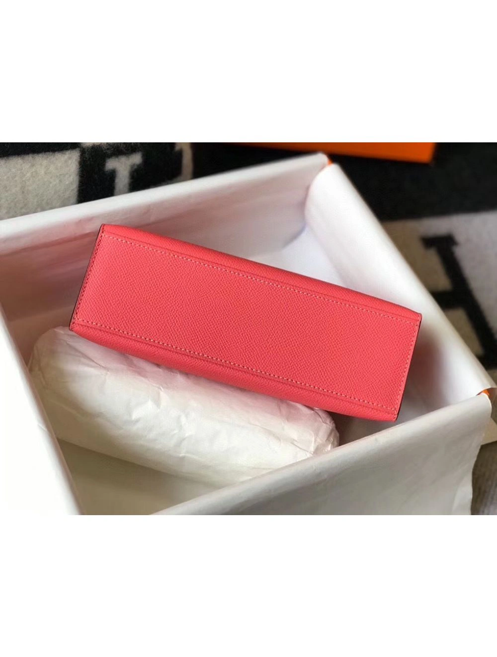 Hermes Kelly Pochette Bag In Rose Lipstick Epsom Leather