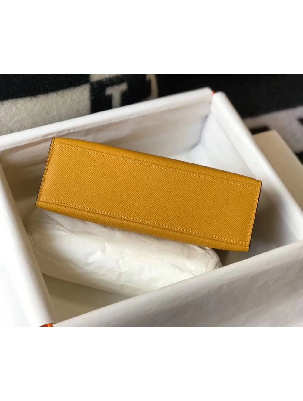 Hermes Kelly Pochette Bag In Yellow Epsom Leather