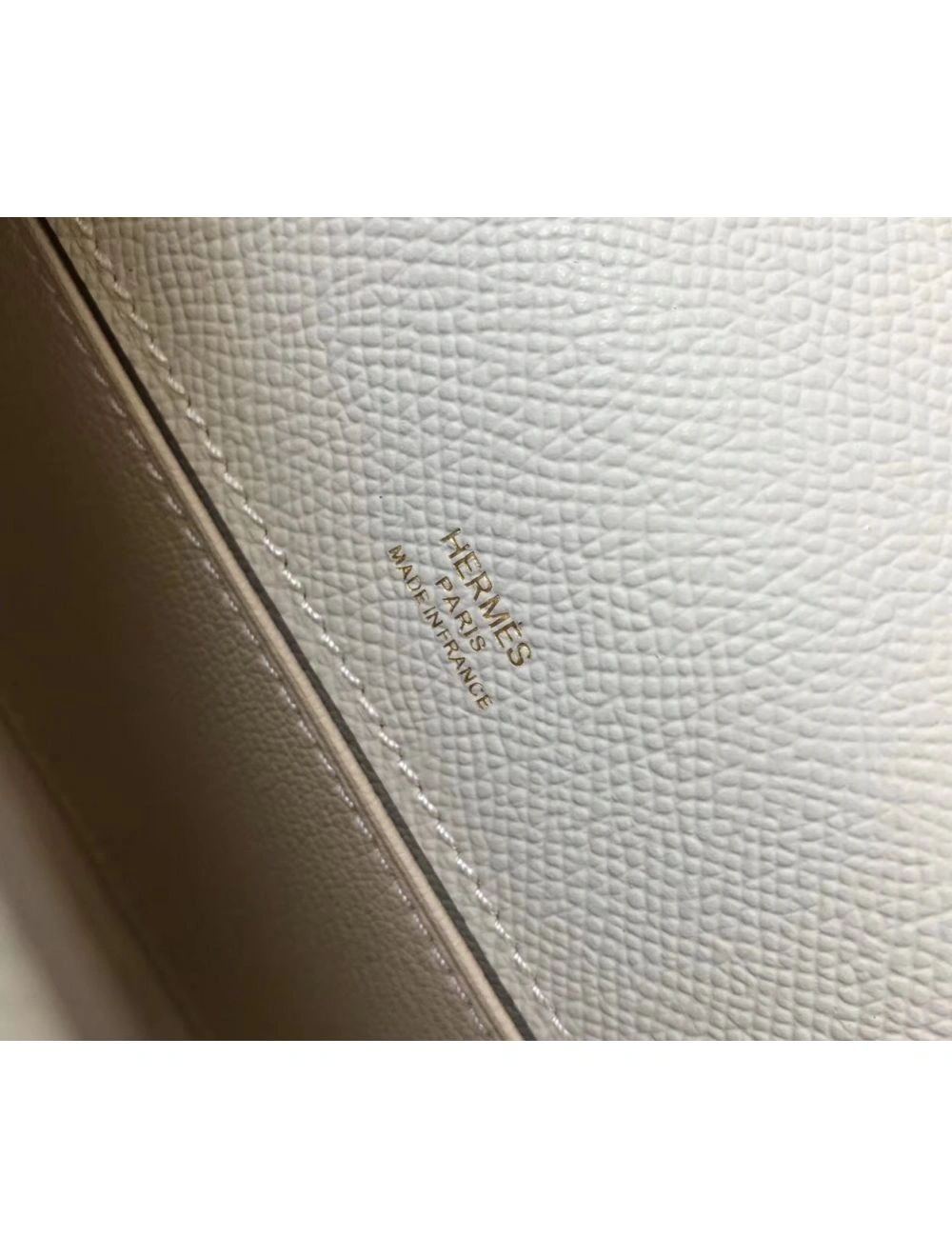 Hermes Kelly Pochette Bag In off-white Epsom Leather