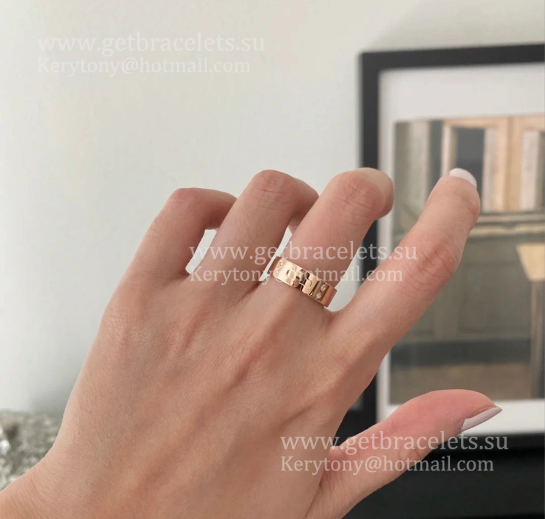 Hermes Kelly Ring Rose Gold With 4 Diamonds Couple Style