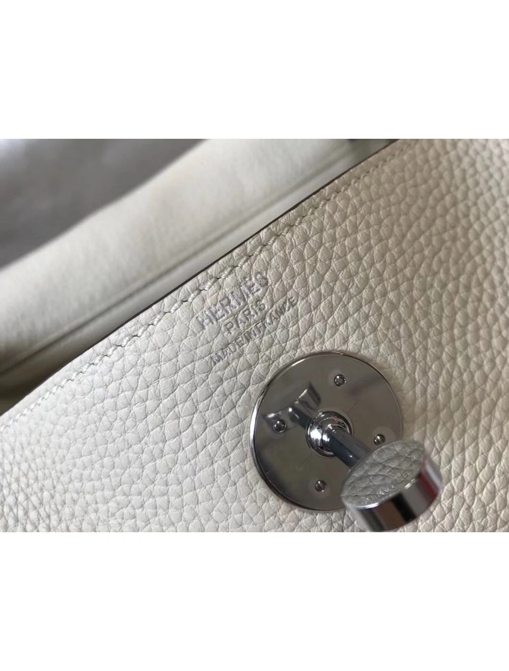 Hermes Lindy 26cm Bag In Beton Clemence Leather PHW