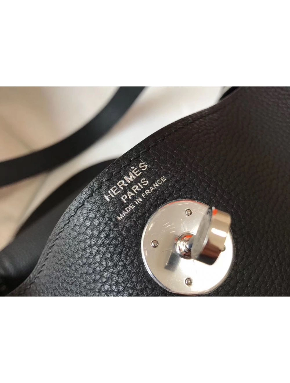 Hermes Lindy 26cm Bag In Black Clemence Leather