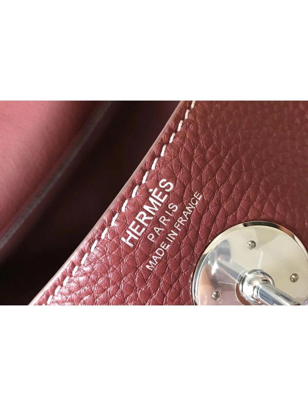 Hermes Lindy 26cm Bag In Bordeaux Clemence Leather PHW