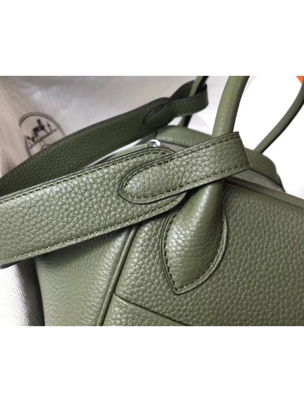 Hermes Lindy 26cm Bag In Canopee Clemence Leather PHW