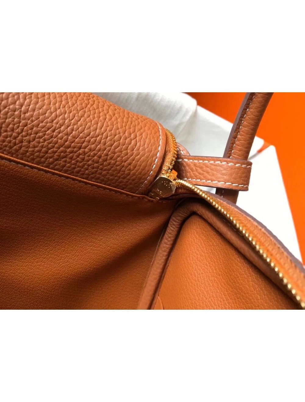 Hermes Lindy 26cm Bag In Gold Clemence Leather GHW