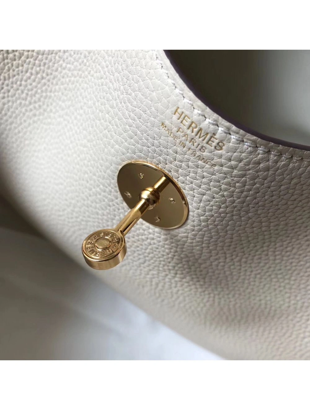 Hermes Lindy 30cm Bag In Beton Clemence Leather GHW