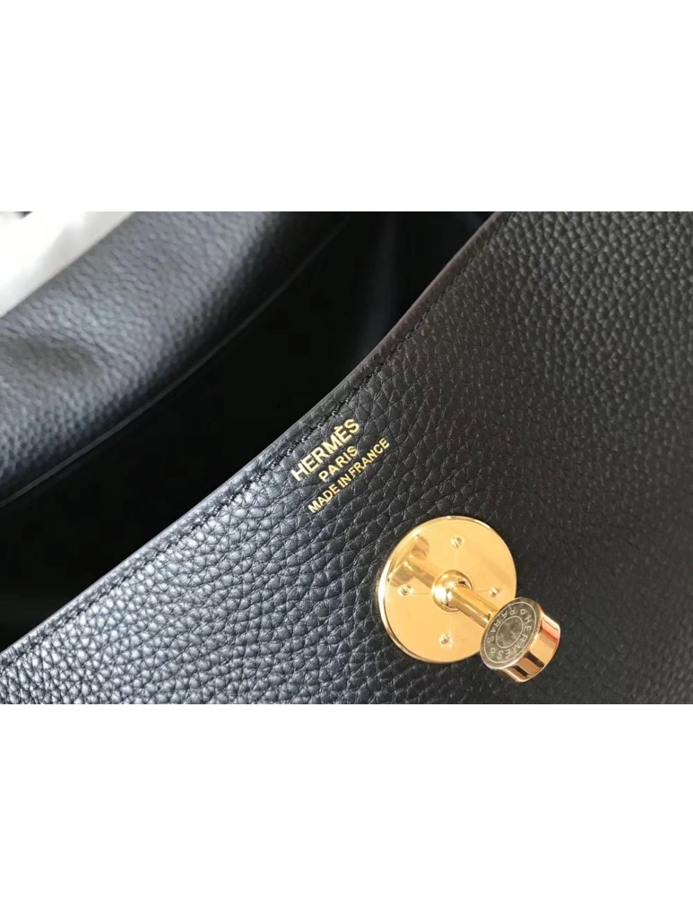 Hermes Lindy 30cm Bag In Black Clemence Leather GHW
