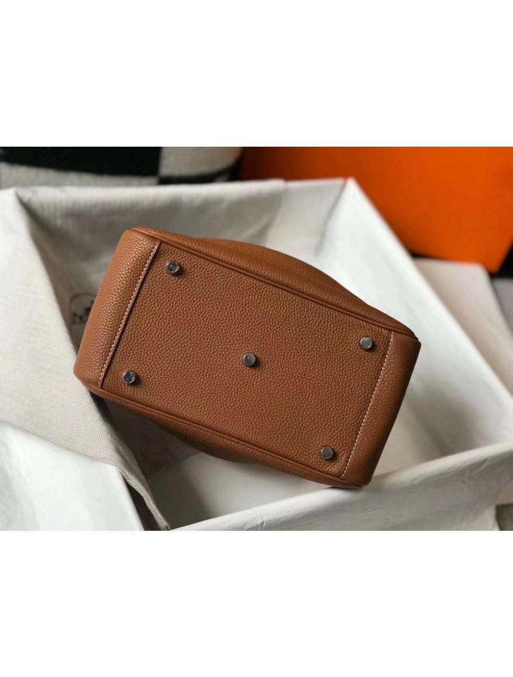 Hermes Lindy 30cm Bag In Gold Clemence Leather PHW