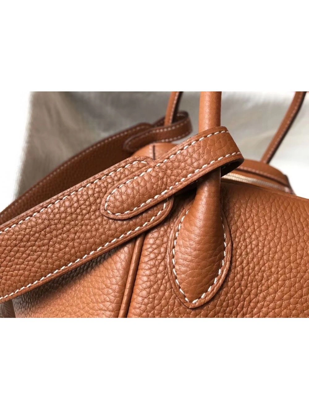 Hermes Lindy 30cm Bag In Gold Clemence Leather PHW
