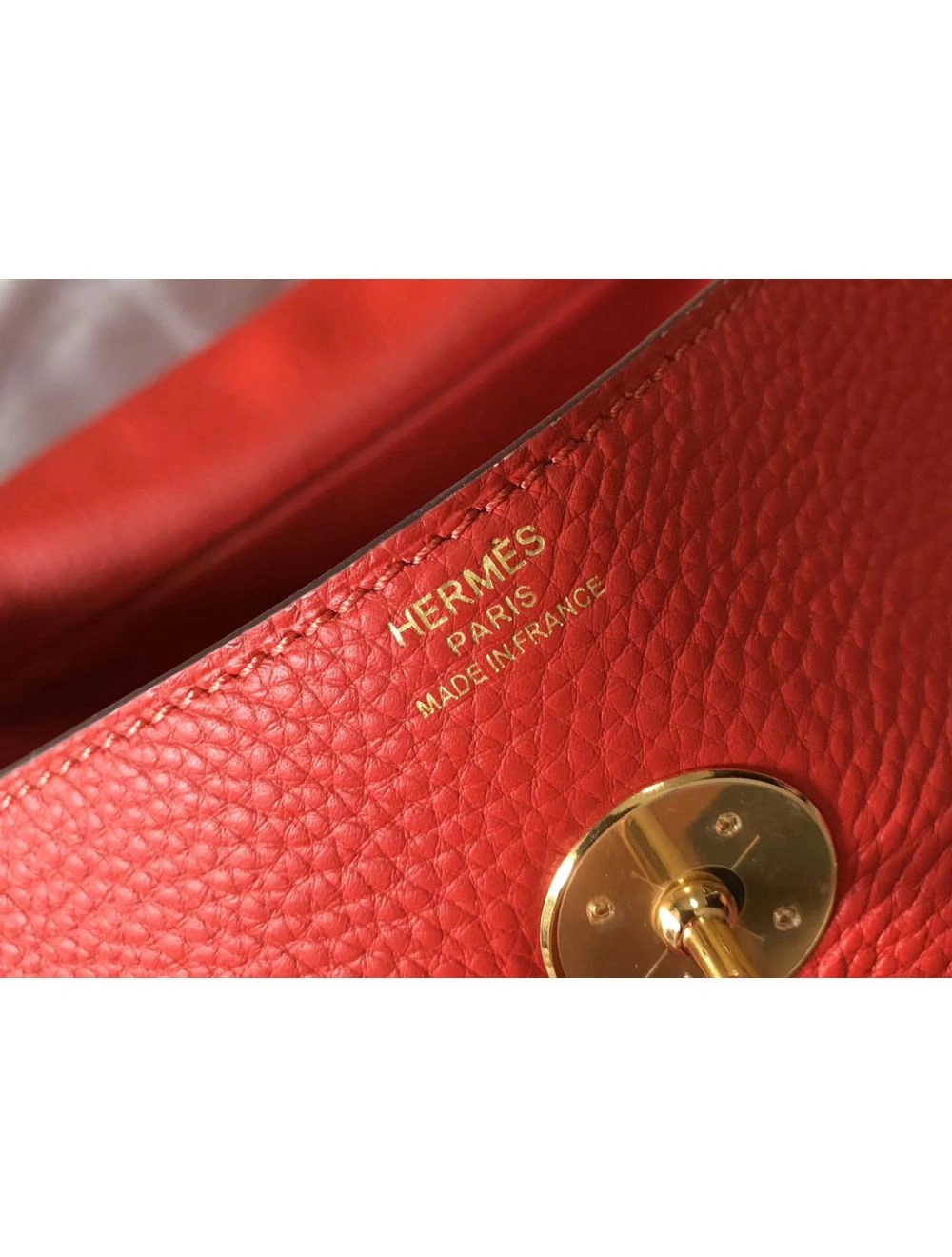 Hermes Lindy 30cm Bag In Red Clemence Leather GHW
