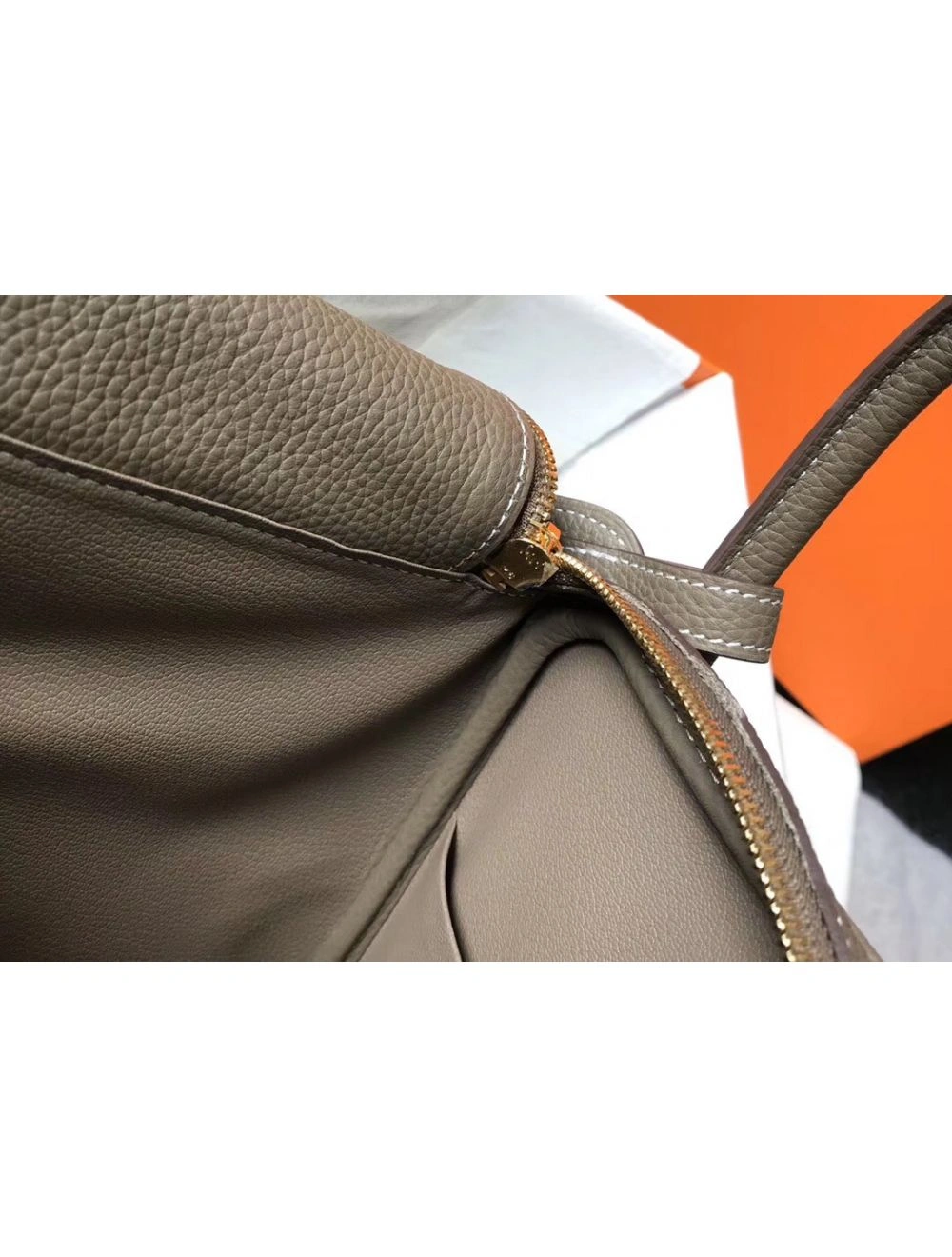 Hermes Lindy 30cm Bag In Taupe Clemence Leather GHW