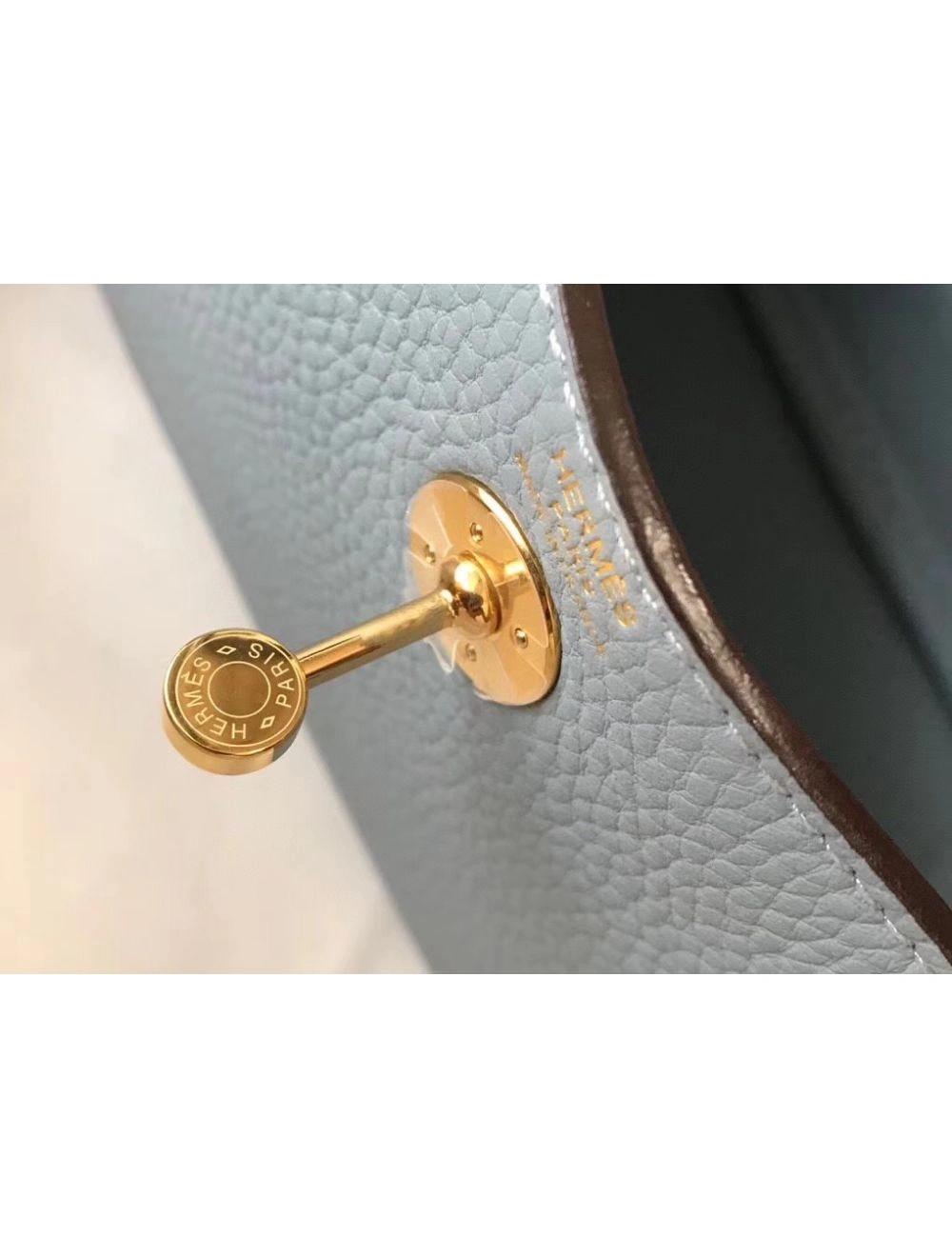 Hermes Lindy Mini Bag In Blue Lin Clemence Leather GHW