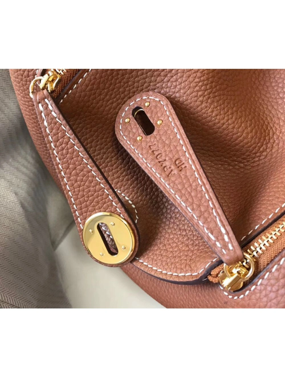 Hermes Lindy Mini Bag In Gold Clemence Leather GHW