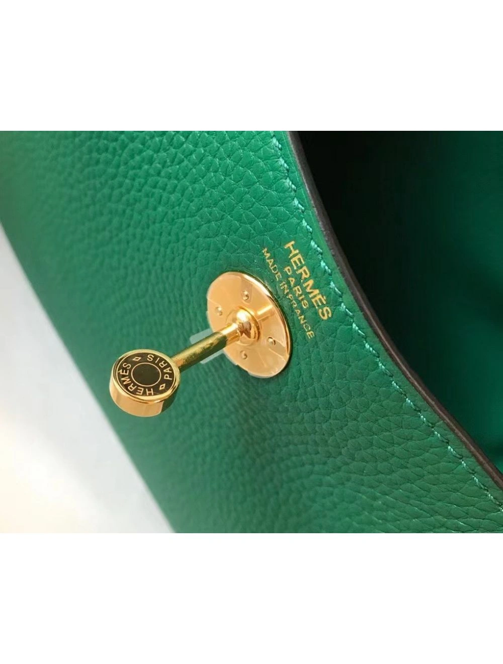 Hermes Lindy Mini Bag In Green Clemence Leather GHW