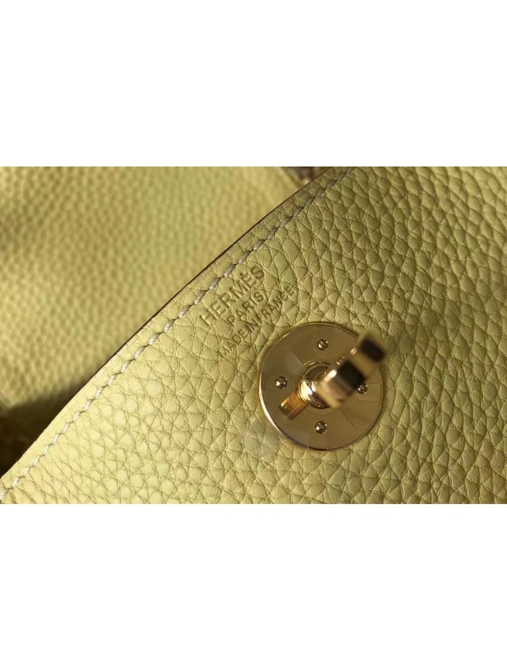 Hermes Lindy Mini Bag In Jaune Poussin Clemence Leather GHW
