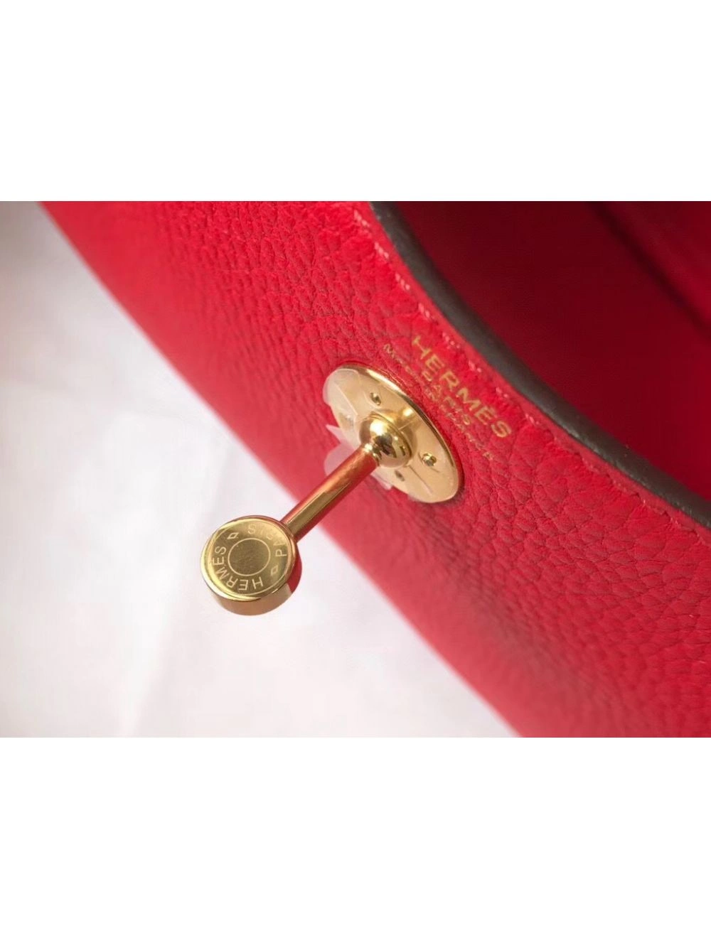 Hermes Lindy Mini Bag In Red Clemence Leather GHW