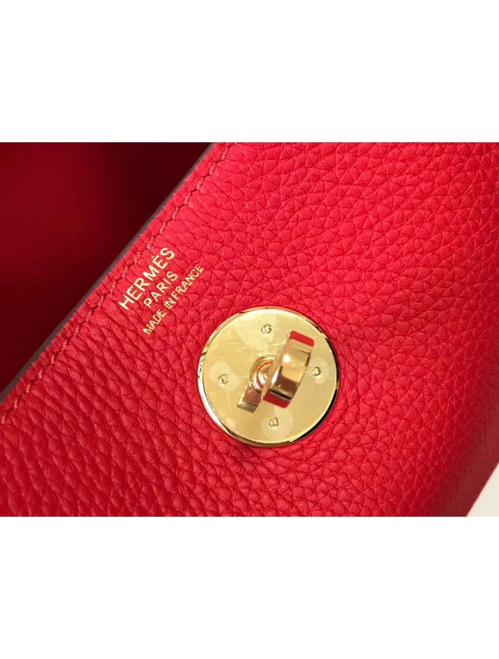 Hermes Lindy Mini Bag In Red Clemence Leather GHW