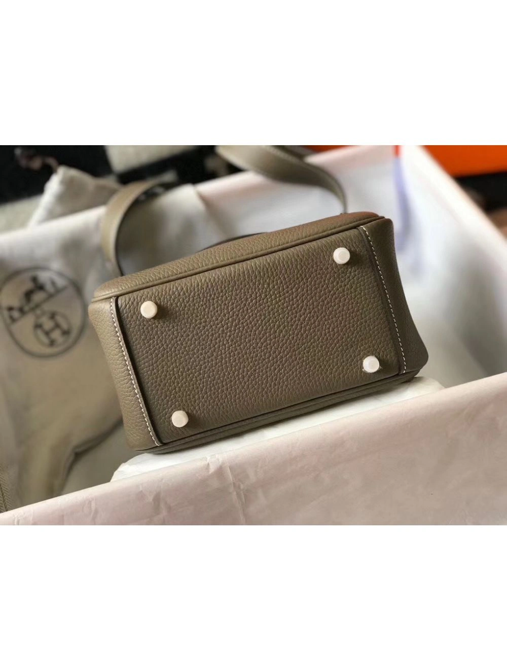 Hermes Lindy Mini Bag In Taupe Clemence Leather GHW