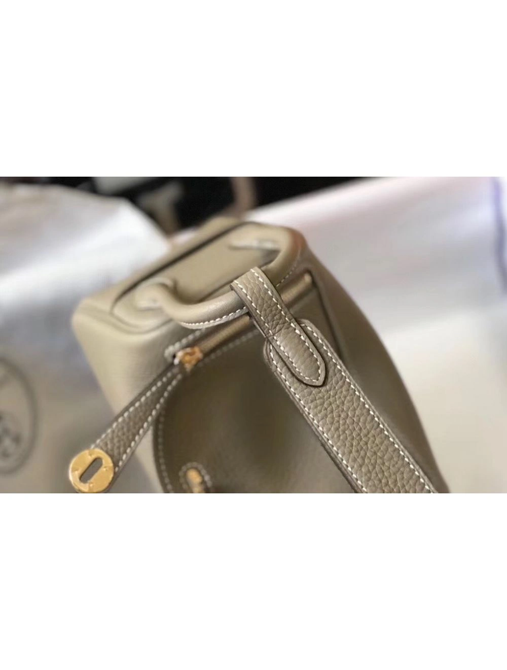 Hermes Lindy Mini Bag In Tourterelle Clemence Leather GHW