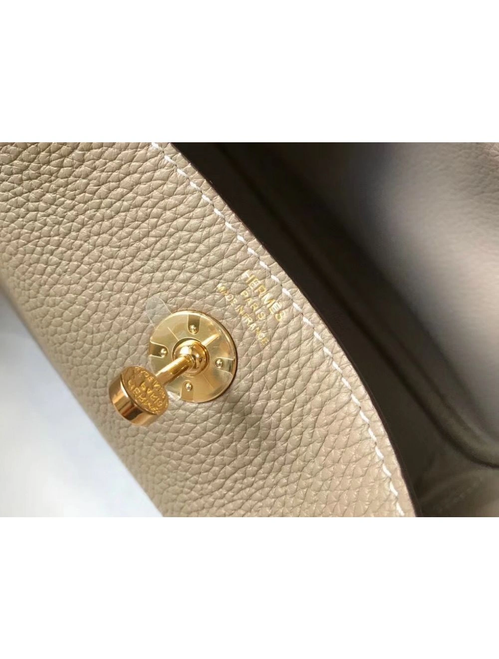 Hermes Lindy Mini Bag In Tourterelle Clemence Leather GHW