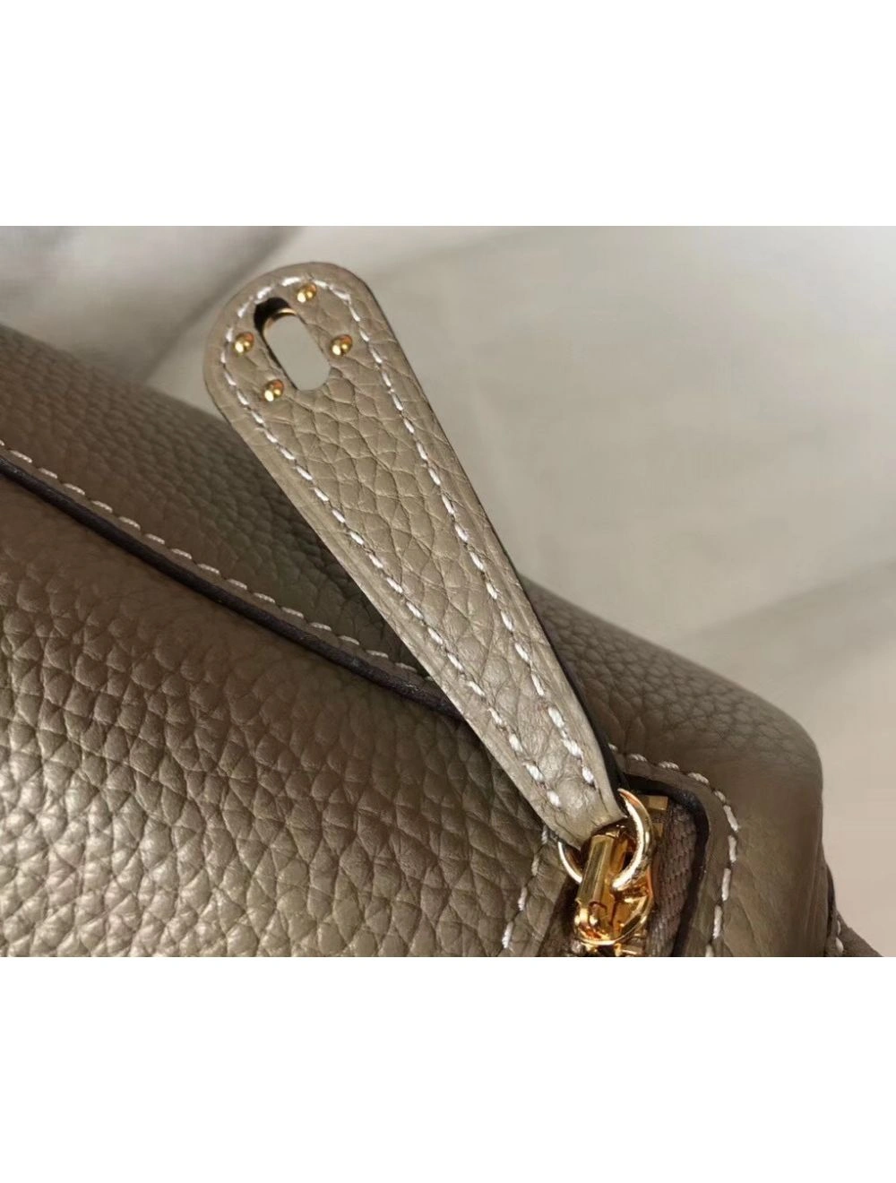 Hermes Lindy Mini Bag In Tourterelle Clemence Leather GHW