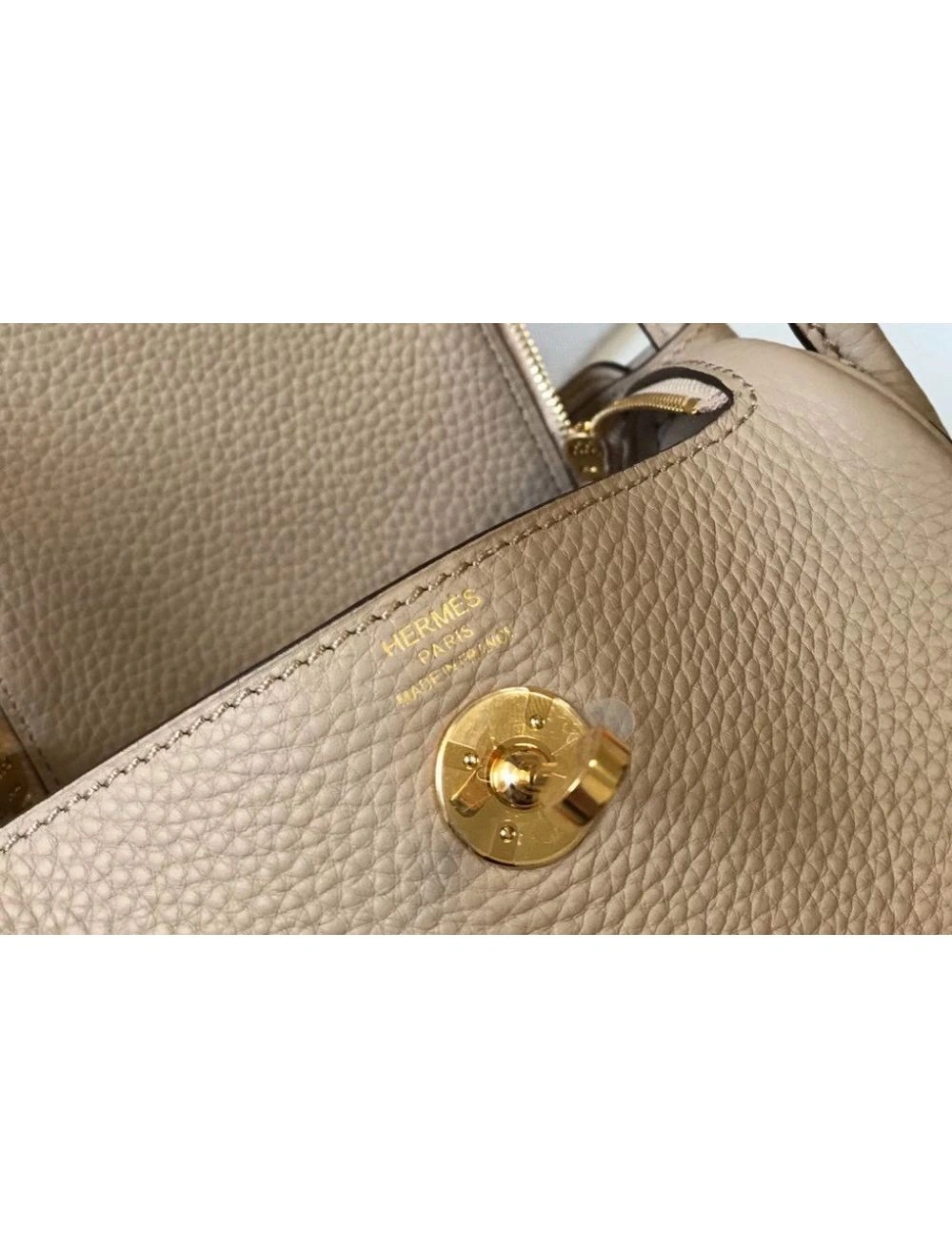 Hermes Lindy Mini Bag In Trench Clemence Leather GHW