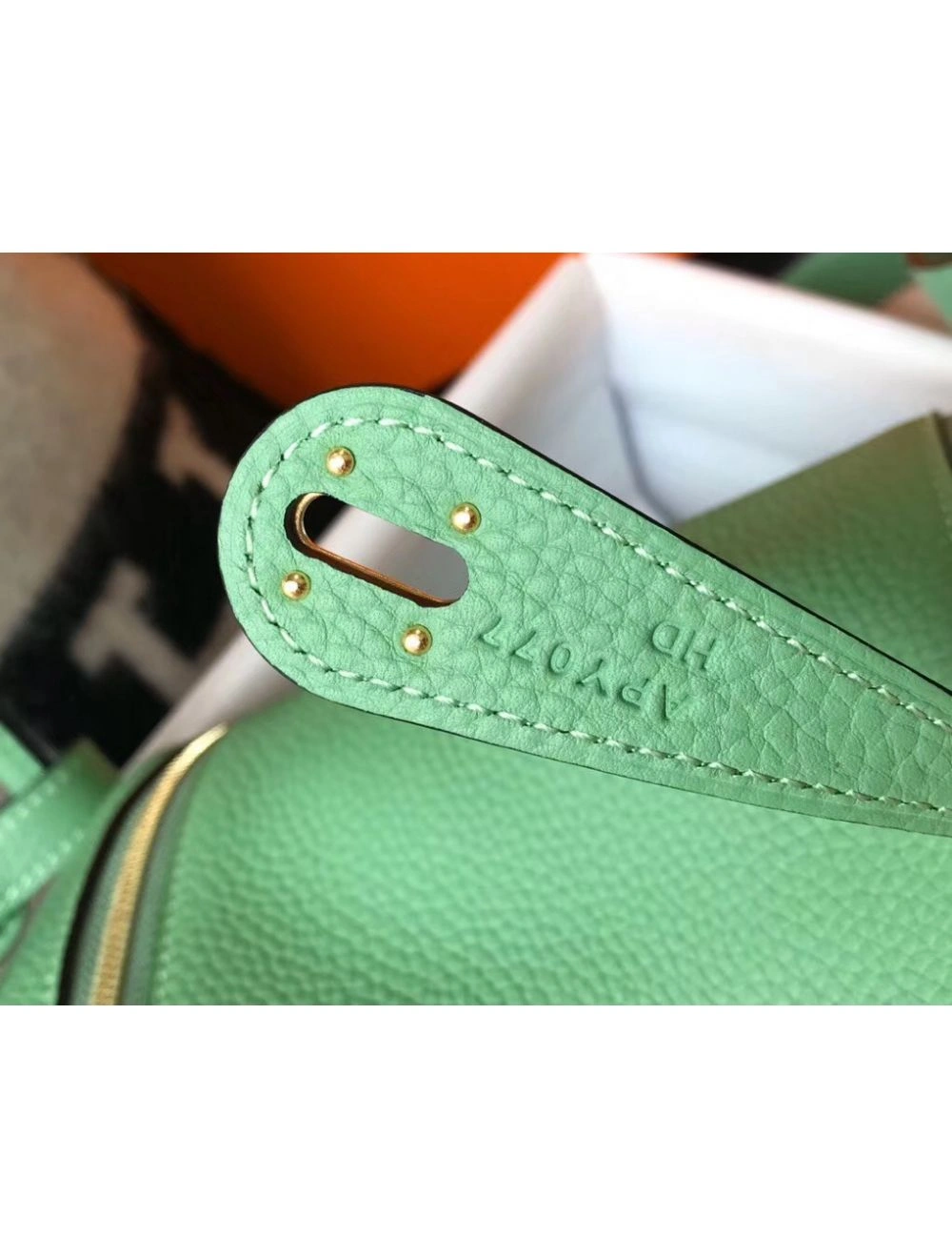 Hermes Lindy Mini Bag In Vert Criquet Clemence Leather GHW