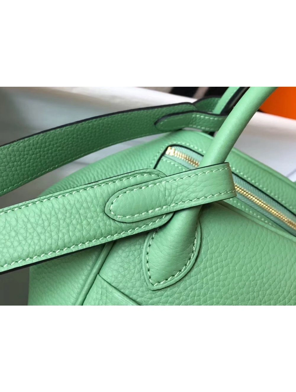Hermes Lindy Mini Bag In Vert Criquet Clemence Leather GHW