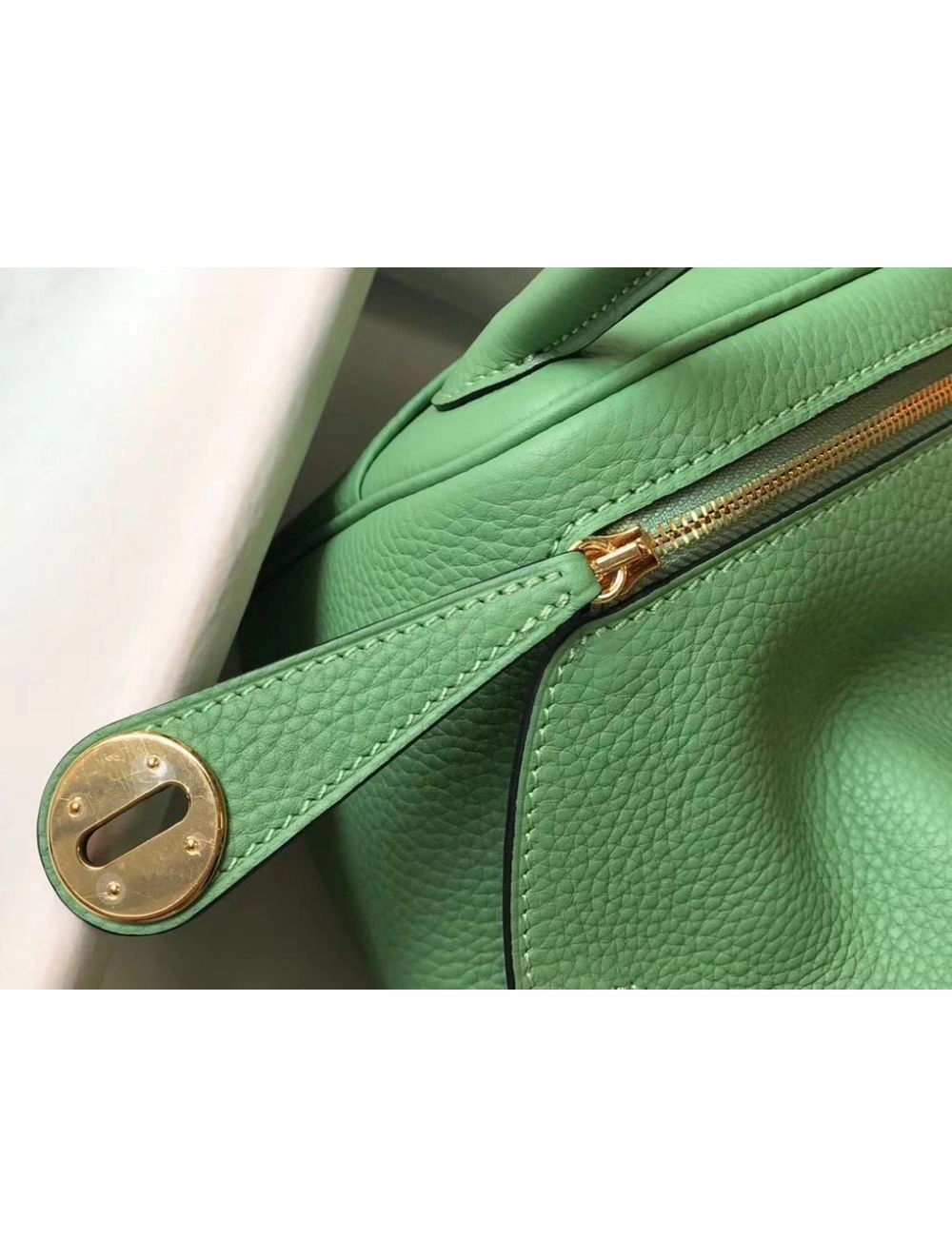 Hermes Lindy Mini Bag In Vert Criquet Clemence Leather GHW