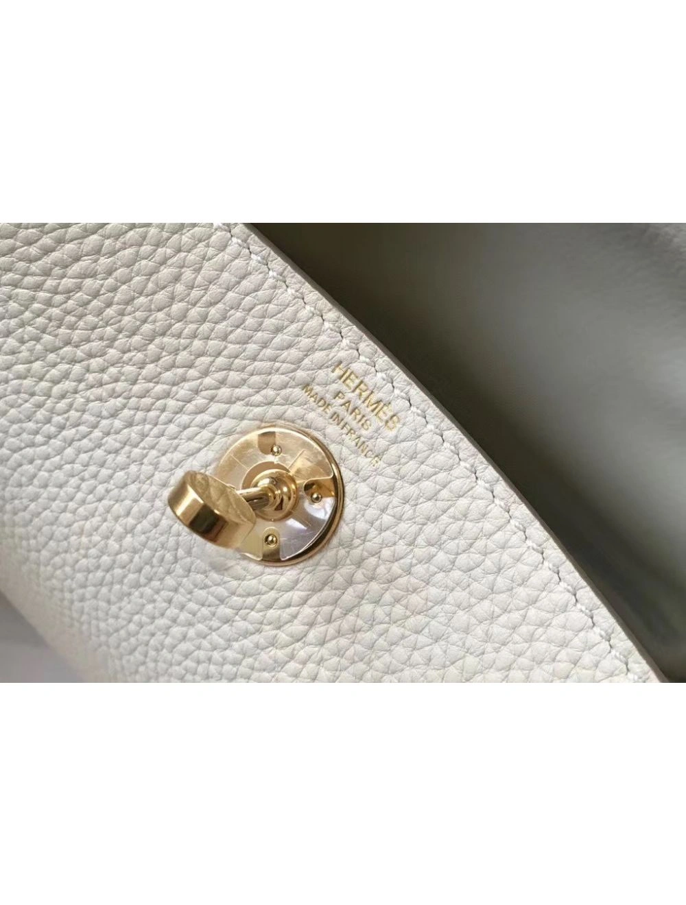 Hermes Lindy Mini Bag In White Clemence Leather GHW