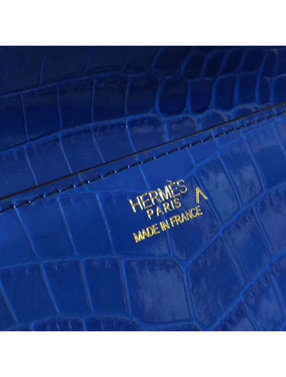 Hermes Medor Clutch Bag In Blue Crocodile Leather