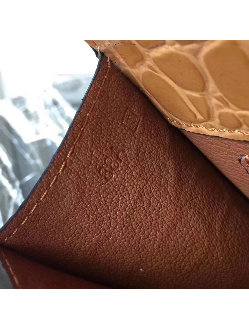 Hermes Medor Clutch Bag In Camarel Crocodile Leather