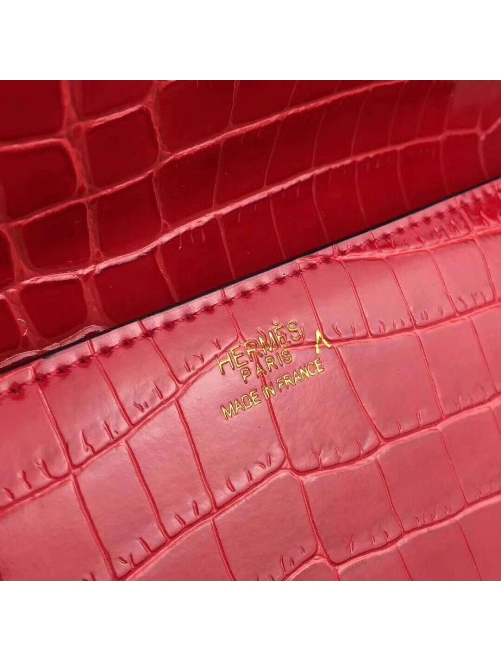 Hermes Medor Clutch Bag In Cherry Crocodile Leather