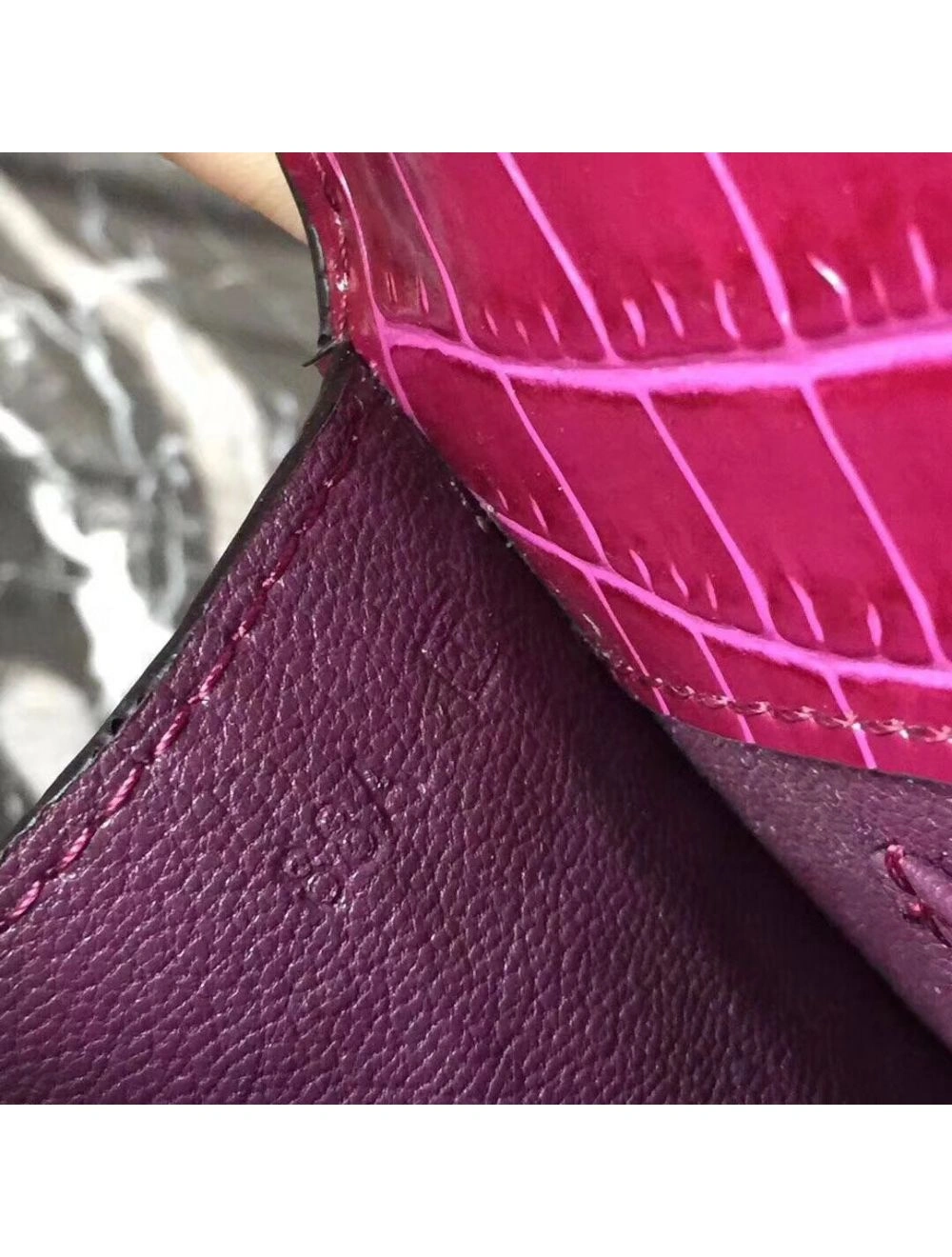Hermes Medor Clutch Bag In Fuchsia Crocodile Leather
