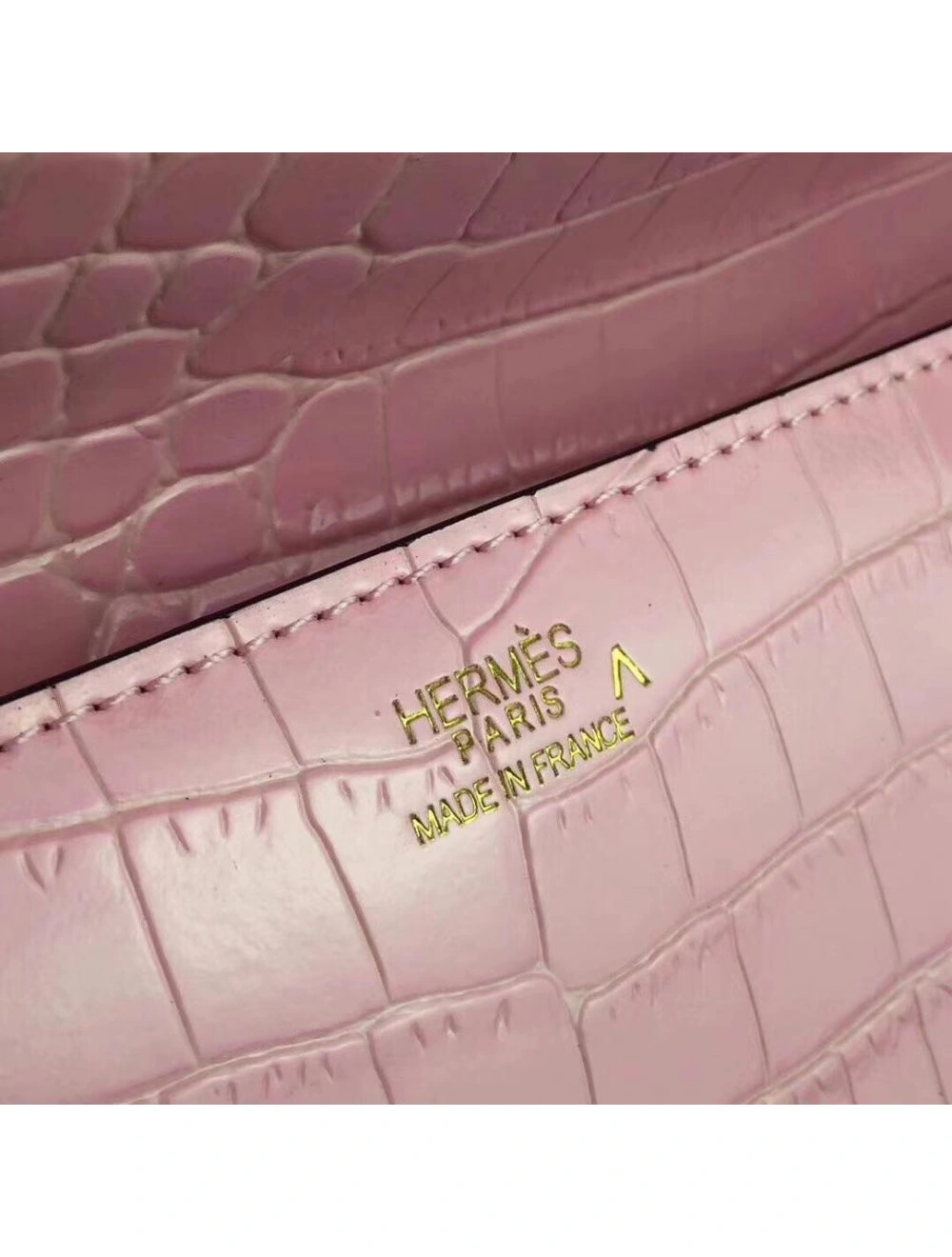Hermes Medor Clutch Bag In Pink Crocodile Leather
