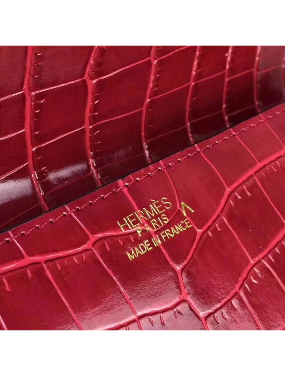 Hermes Medor Clutch Bag In Red Crocodile Leather