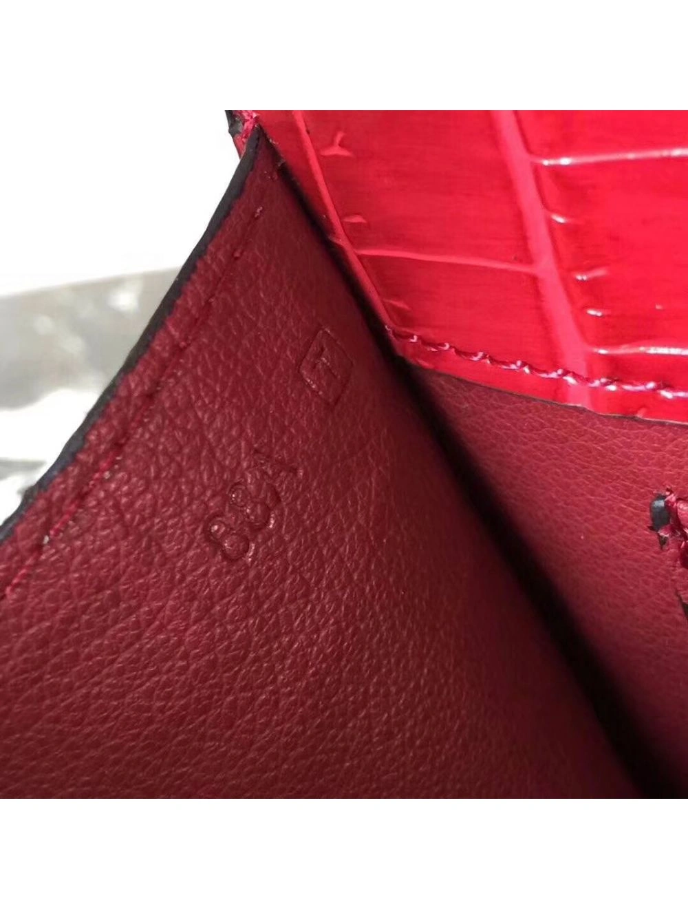 Hermes Medor Clutch Bag In Red Crocodile Leather