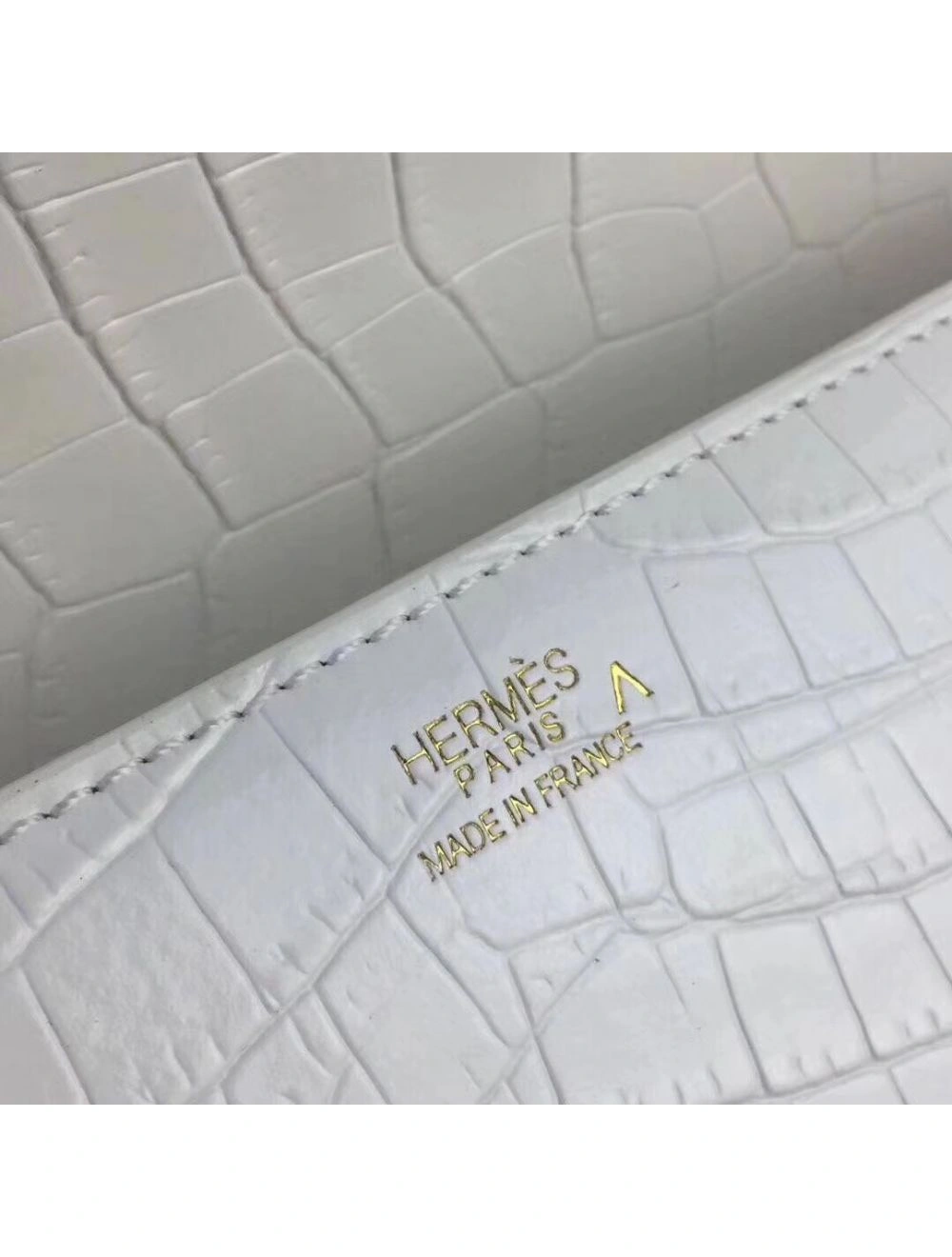 Hermes Medor Clutch Bag In White Crocodile Leather