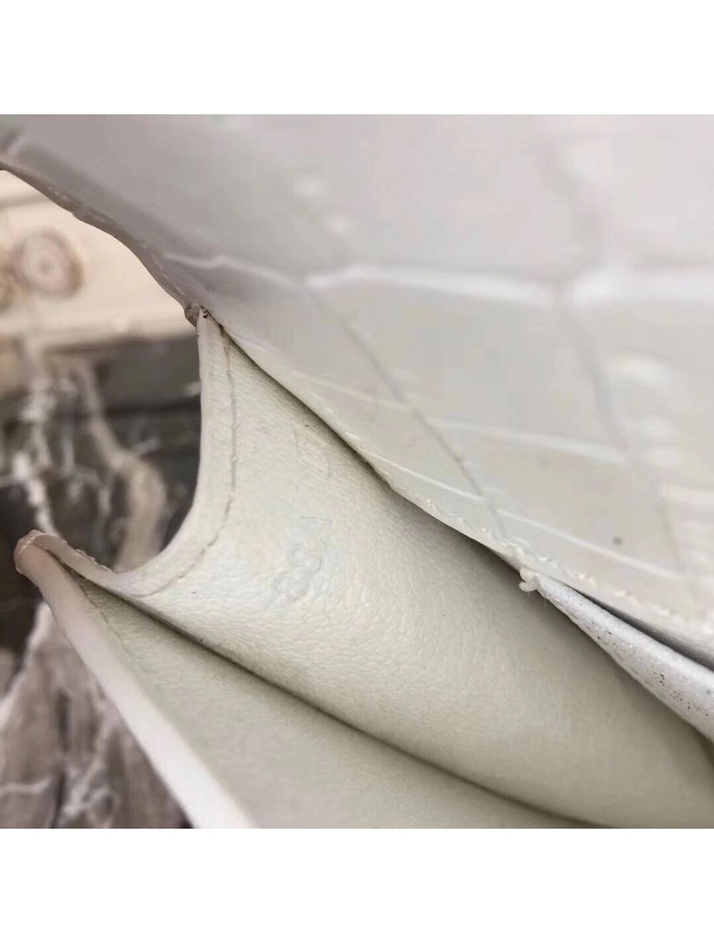 Hermes Medor Clutch Bag In White Crocodile Leather