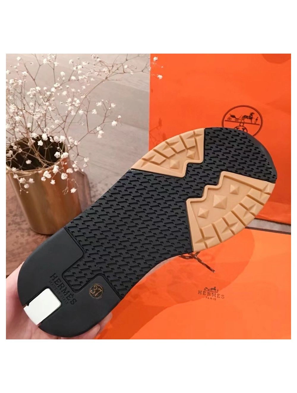 Hermes Men’s Addict Sneakers In Multicolore Knit