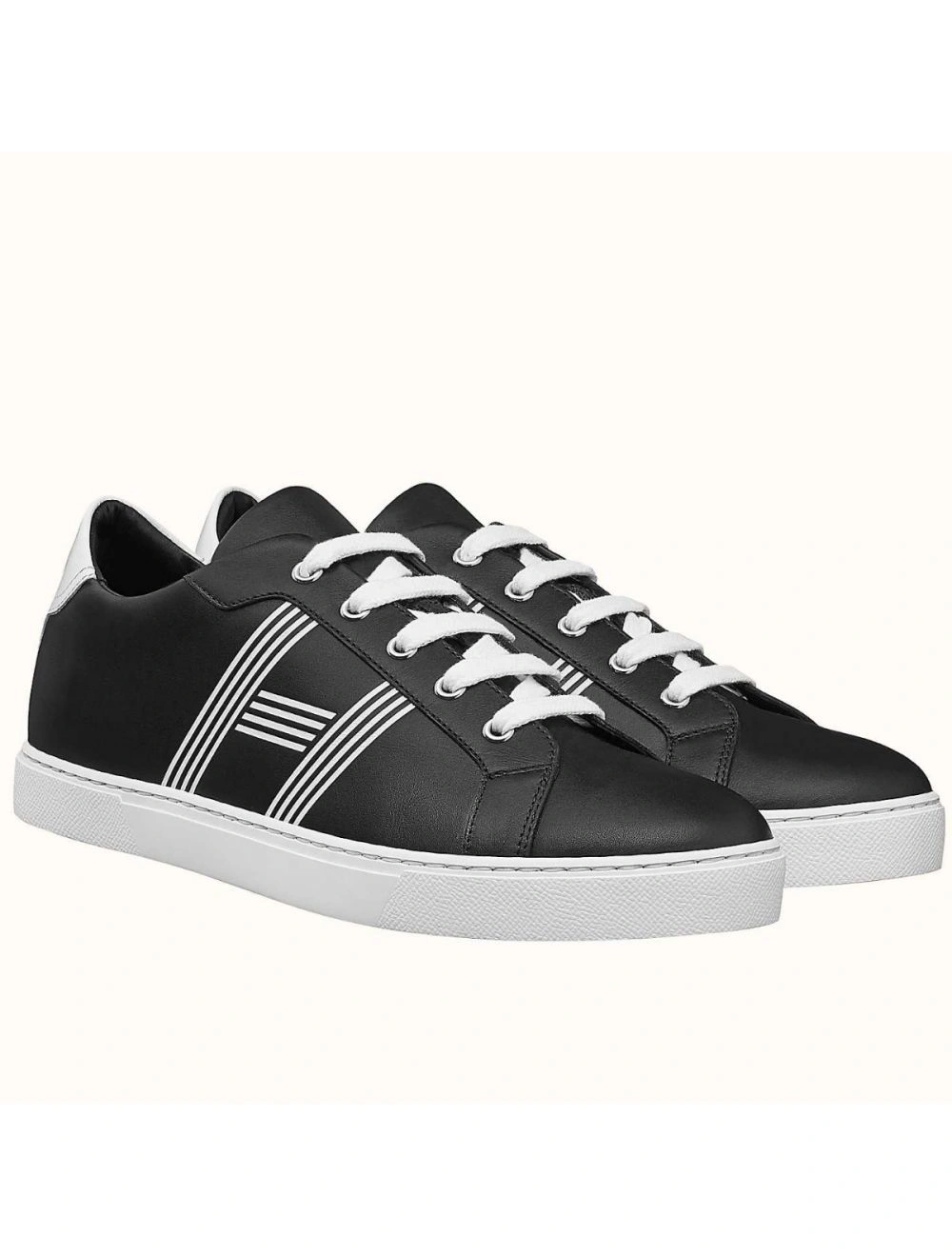 Hermes Men’s Avantage Sneakers In Black Calfskin