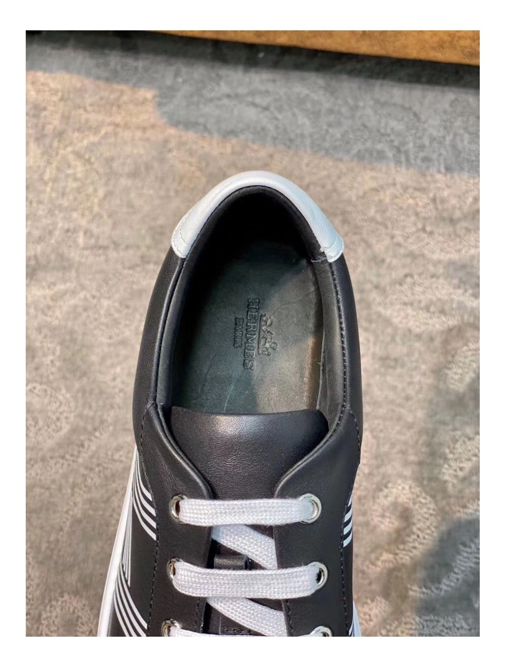 Hermes Men’s Avantage Sneakers In Black Calfskin