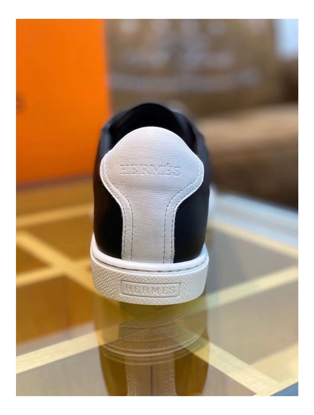 Hermes Men’s Avantage Sneakers In Black Calfskin