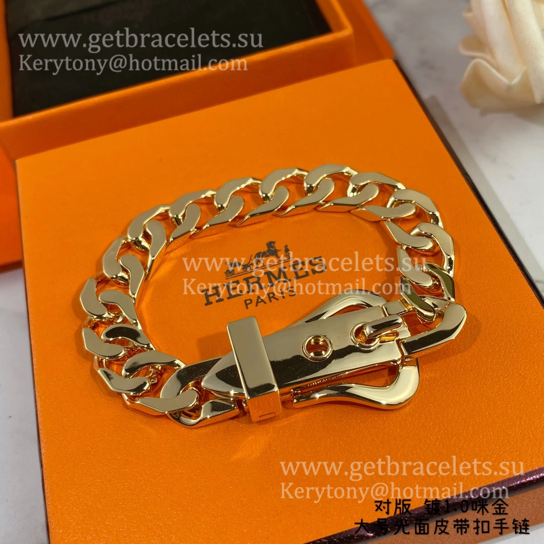 Hermes Mens Boucle Sellier Bracelet Large Silver Rose Gold Mother’s Day Gift