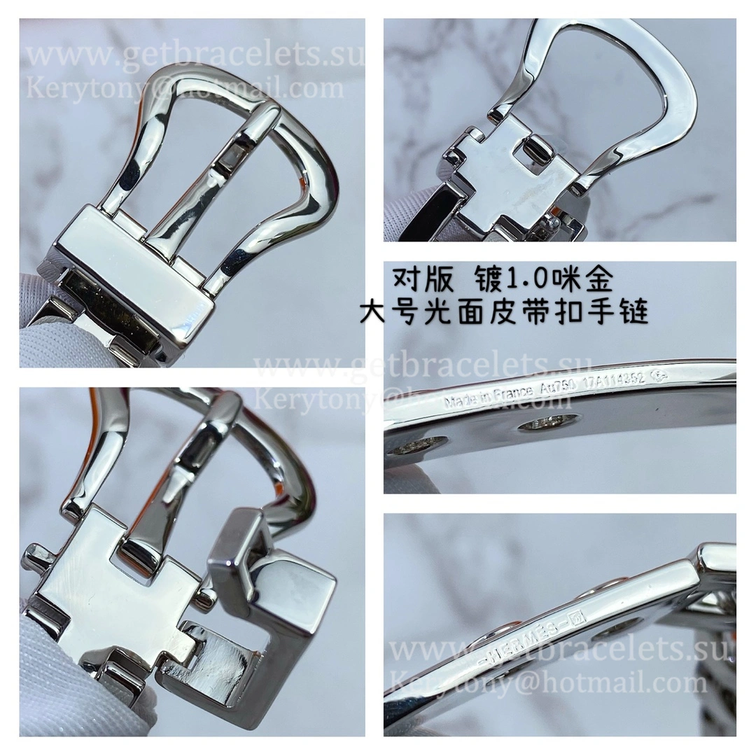 Hermes Mens Boucle Sellier Bracelet Large Silver Rose Gold Mother’s Day Gift