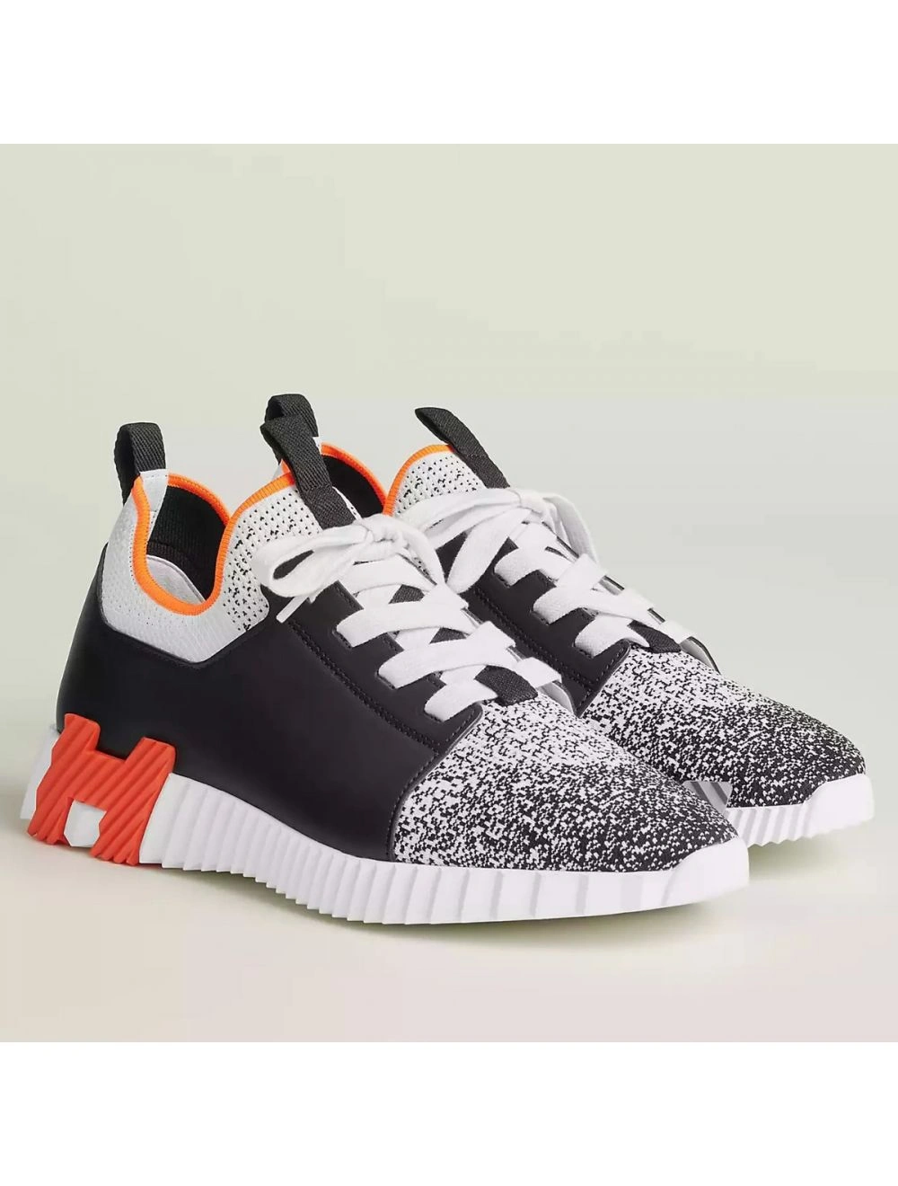 Hermes Men’s Depart Sneakers in Black Gradient Knit